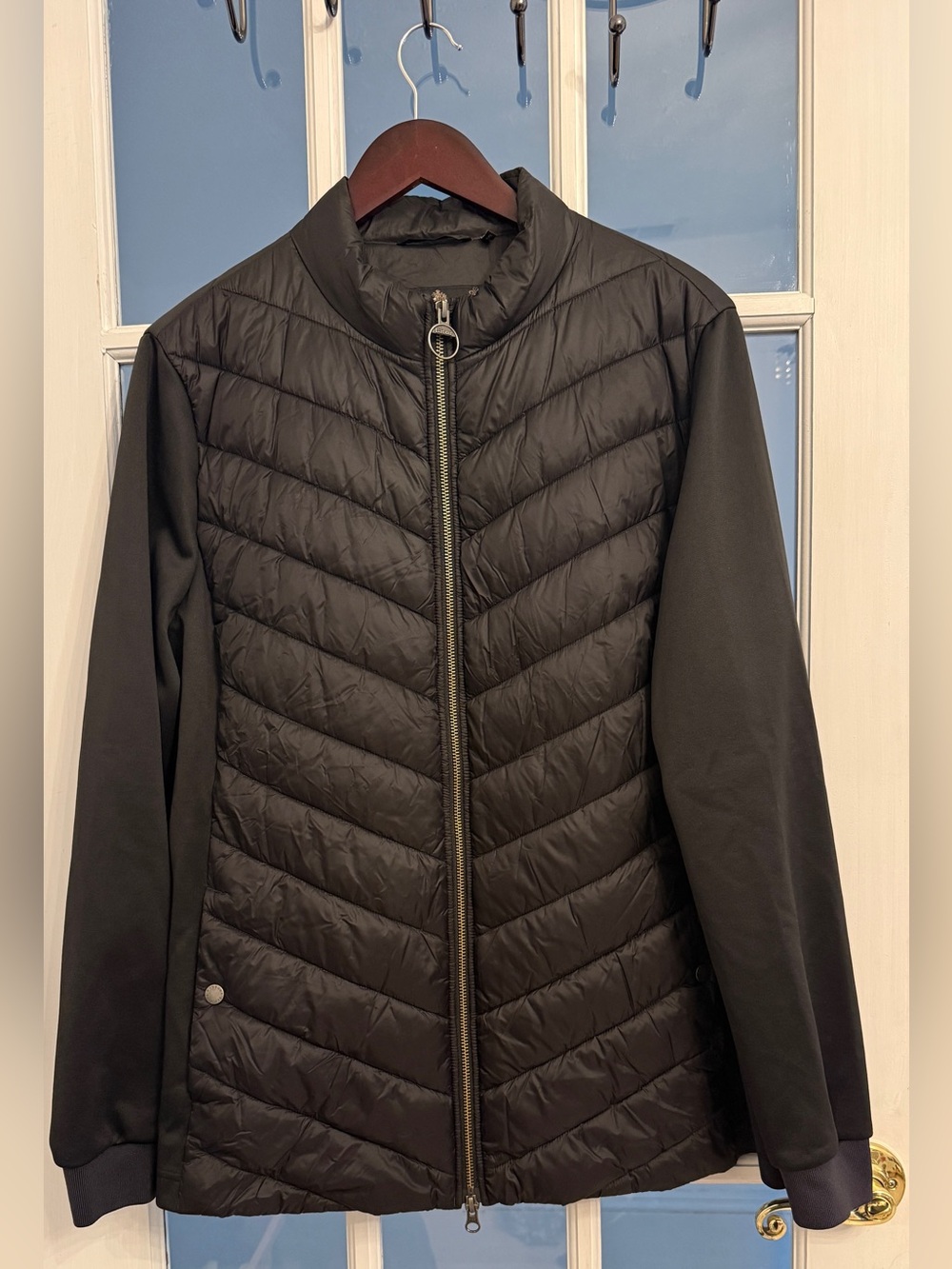 BARBOUR Women’s Hargate Sweat Plus Black Quilted Hybrid Jacket Plus Size 1X
